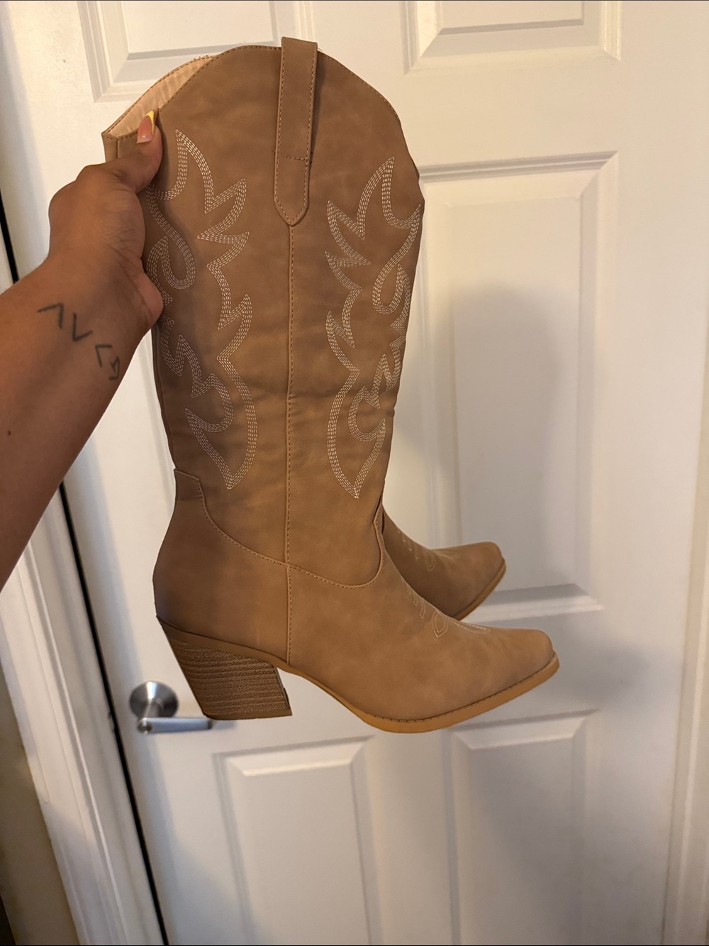 Classic Tan Western Knee-High Boot
